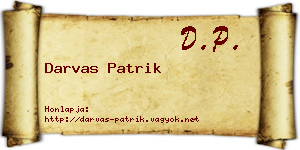 Darvas Patrik névjegykártya
